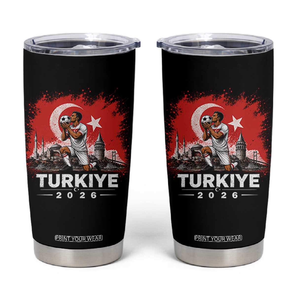Turkish Soccer 2026 Tumbler Cup Turkey Football Fan Vintage Turkish Pride