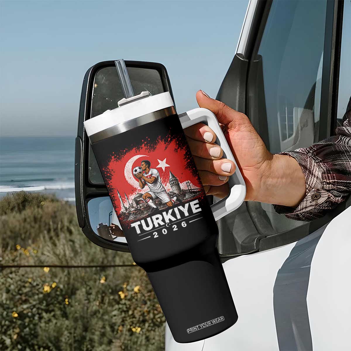 Turkish Soccer 2026 Tumbler With Handle Turkey Football Fan Vintage Turkish Pride