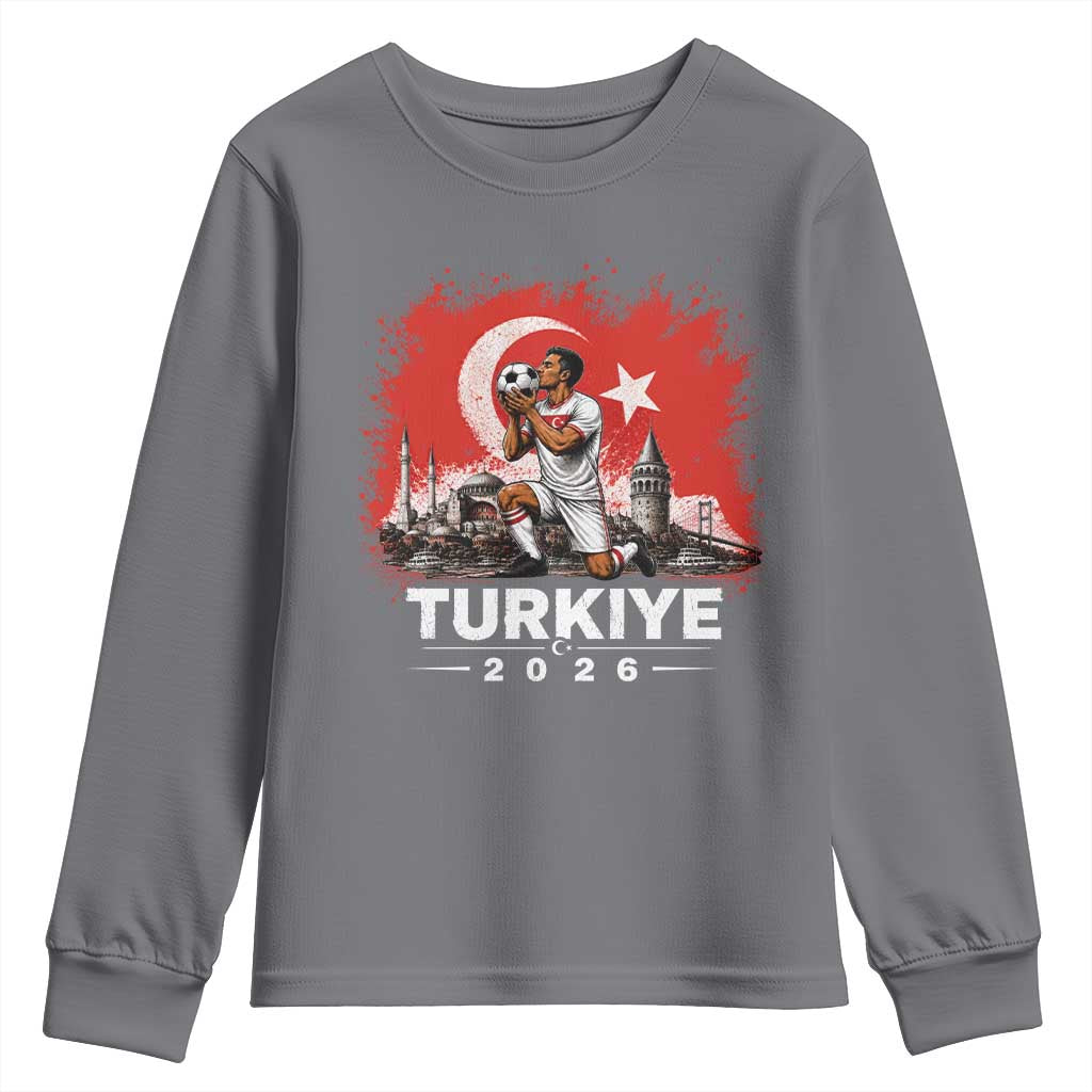 Turkish Soccer 2026 Youth Sweatshirt Turkey Football Fan Vintage Turkish Pride