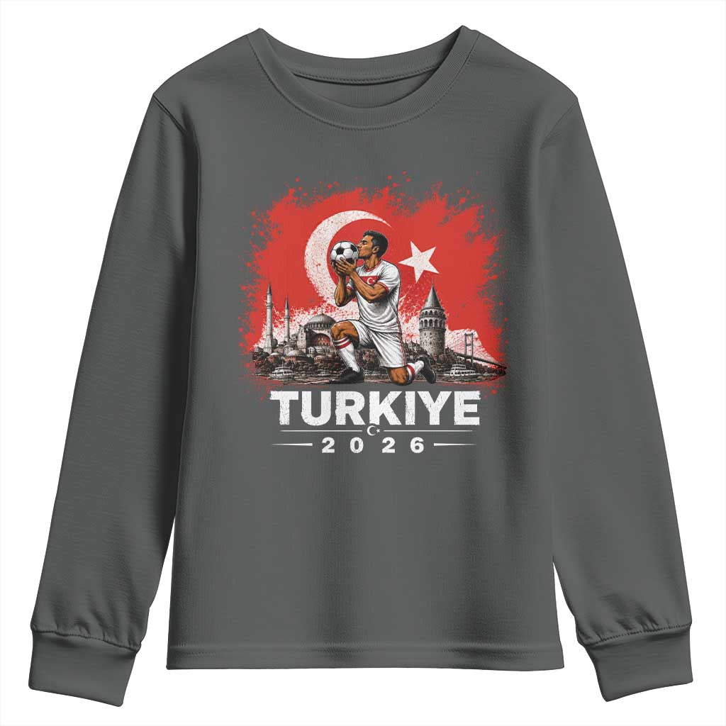 Turkish Soccer 2026 Youth Sweatshirt Turkey Football Fan Vintage Turkish Pride