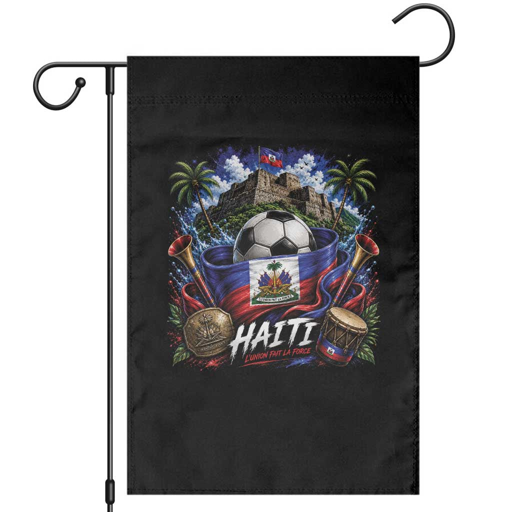 Haiti Soccer 2026 Garden Flag Haitian Flag Caribbean Football Fan TS10 Black Print Your Wear