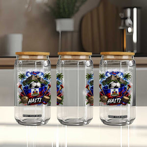 Haiti Soccer 2026 Glass Can Haitian Flag Caribbean Football Fan