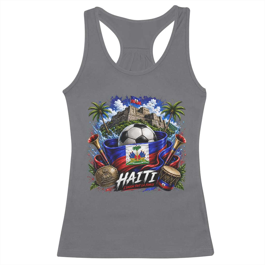 Haiti Soccer 2026 Racerback Tank Top Haitian Flag Caribbean Football Fan