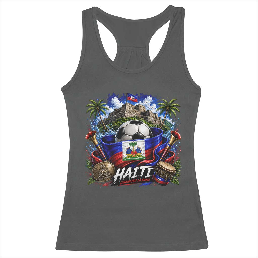 Haiti Soccer 2026 Racerback Tank Top Haitian Flag Caribbean Football Fan