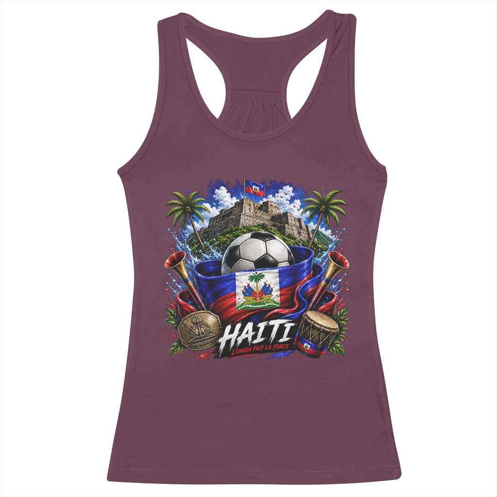 Haiti Soccer 2026 Racerback Tank Top Haitian Flag Caribbean Football Fan