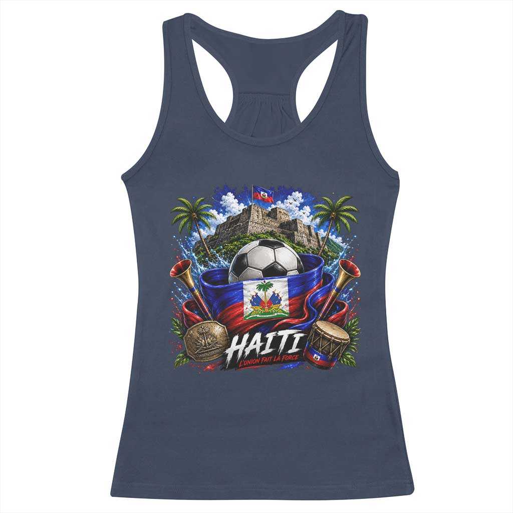 Haiti Soccer 2026 Racerback Tank Top Haitian Flag Caribbean Football Fan