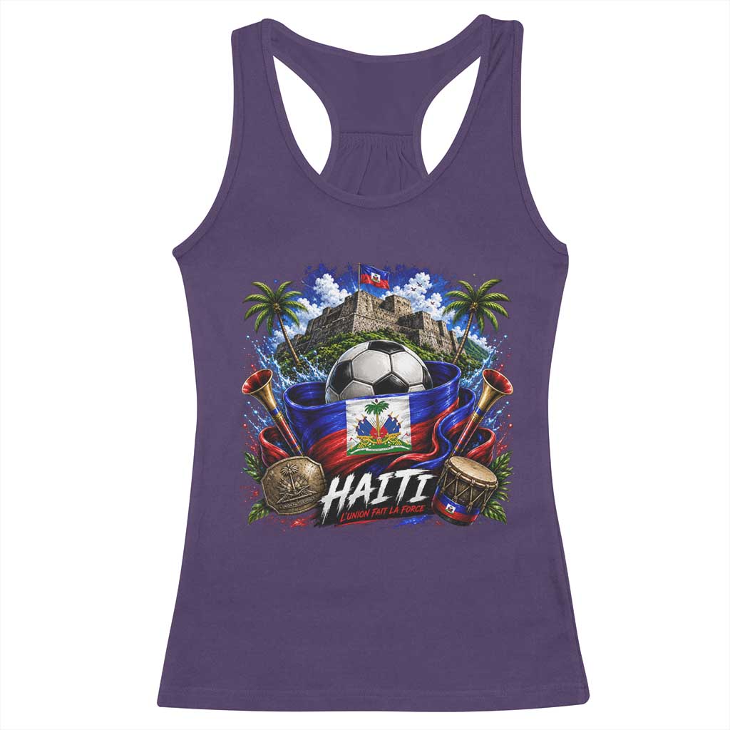 Haiti Soccer 2026 Racerback Tank Top Haitian Flag Caribbean Football Fan