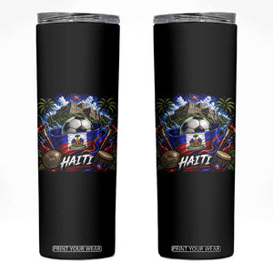 Haiti Soccer 2026 Skinny Tumbler Haitian Flag Caribbean Football Fan