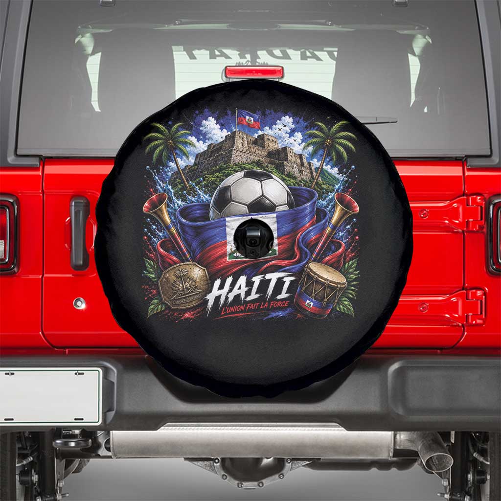 Haiti Soccer 2026 Spare Tire Cover Haitian Flag Caribbean Football Fan