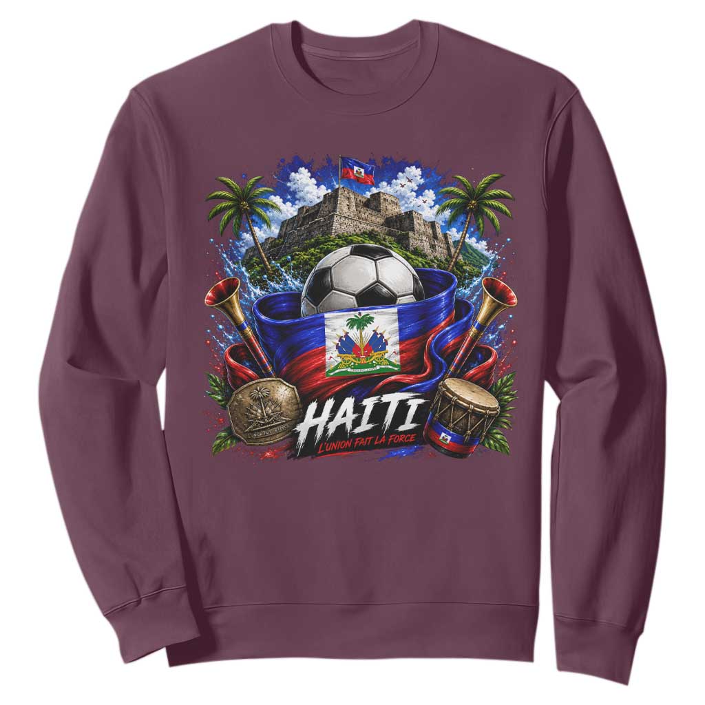 Haiti Soccer 2026 Sweatshirt Haitian Flag Caribbean Football Fan