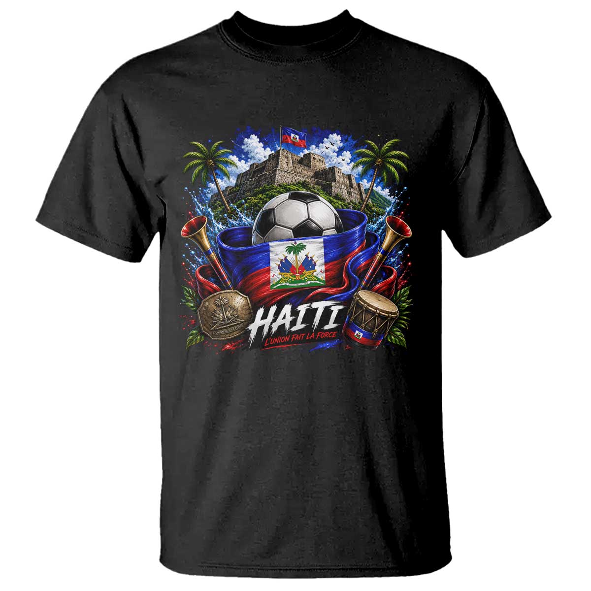 Haiti Soccer 2026 T Shirt Haitian Flag Caribbean Football Fan