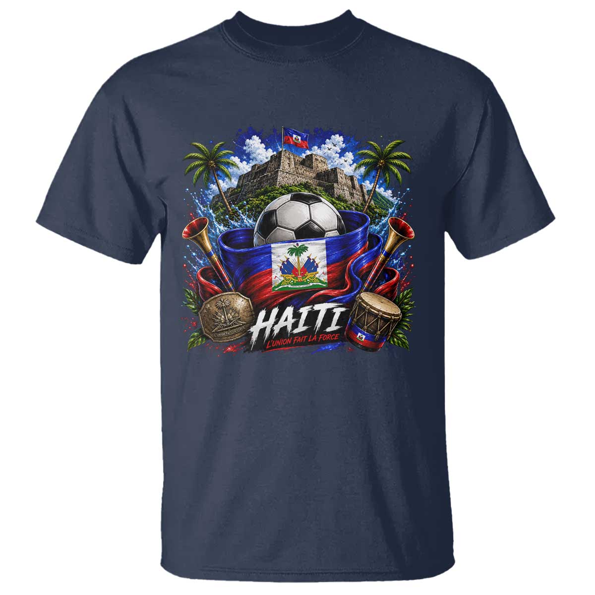 Haiti Soccer 2026 T Shirt Haitian Flag Caribbean Football Fan