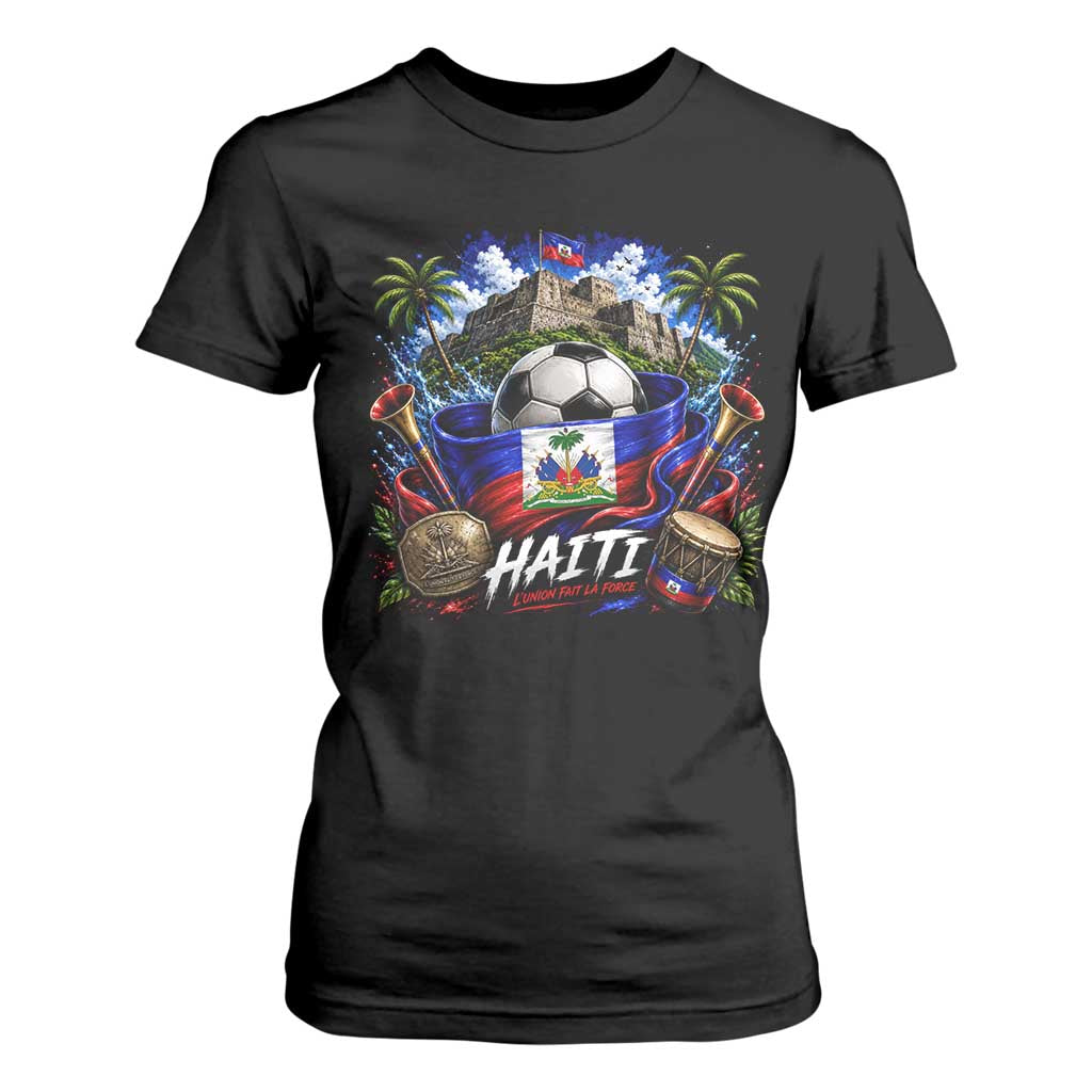 Haiti Soccer 2026 T Shirt For Women Haitian Flag Caribbean Football Fan