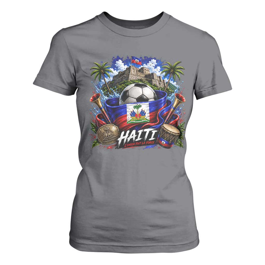 Haiti Soccer 2026 T Shirt For Women Haitian Flag Caribbean Football Fan