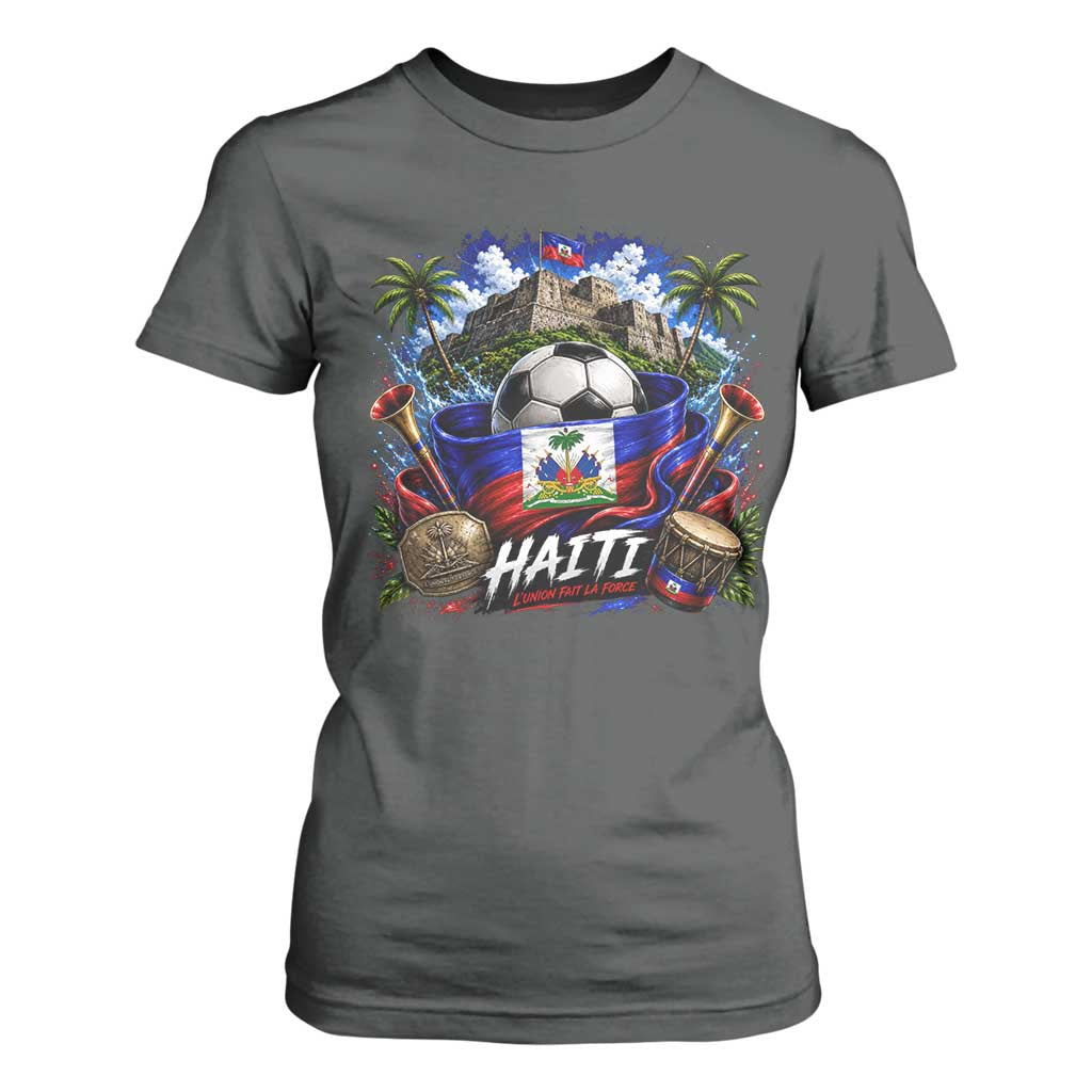 Haiti Soccer 2026 T Shirt For Women Haitian Flag Caribbean Football Fan