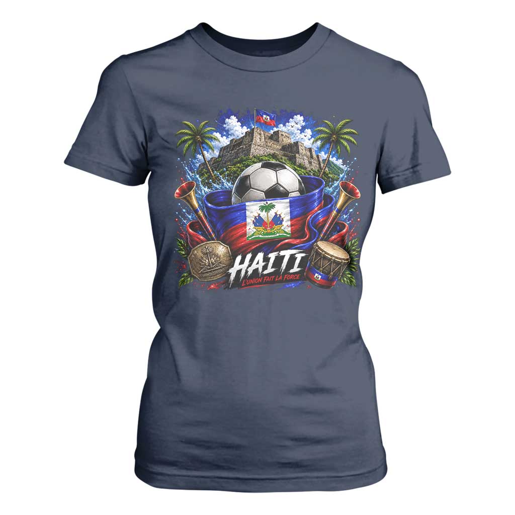 Haiti Soccer 2026 T Shirt For Women Haitian Flag Caribbean Football Fan