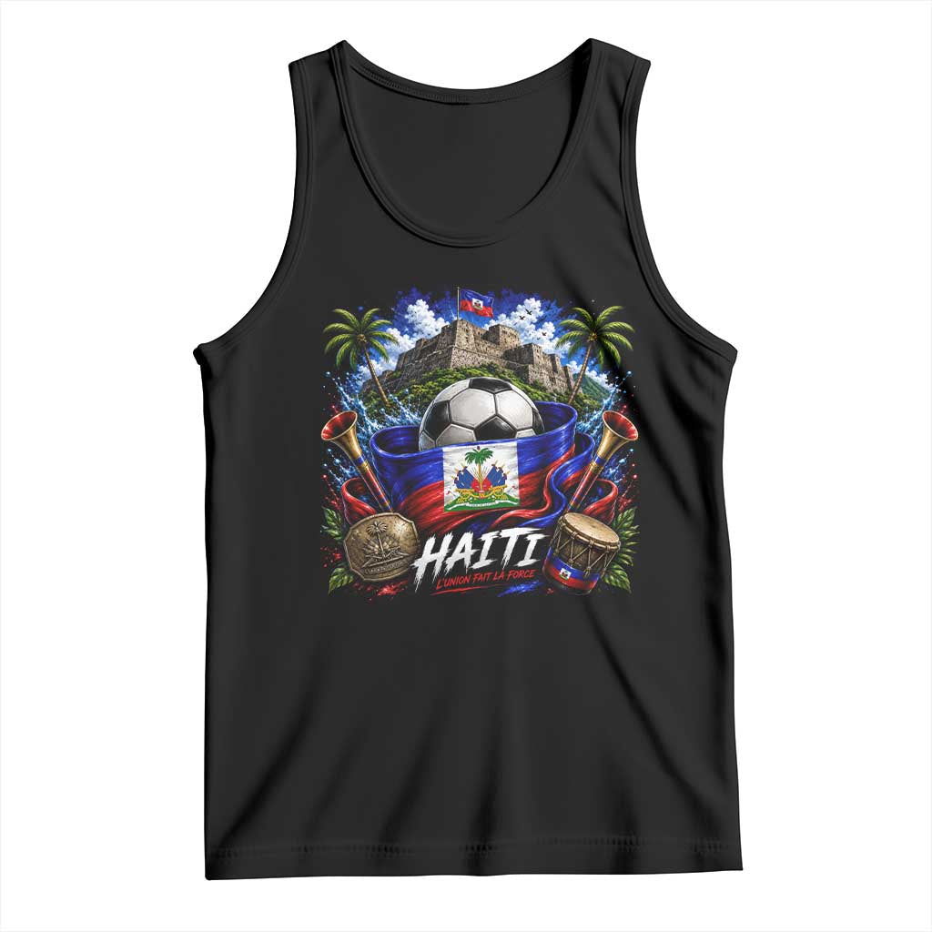 Haiti Soccer 2026 Tank Top Haitian Flag Caribbean Football Fan TS10 Black Print Your Wear