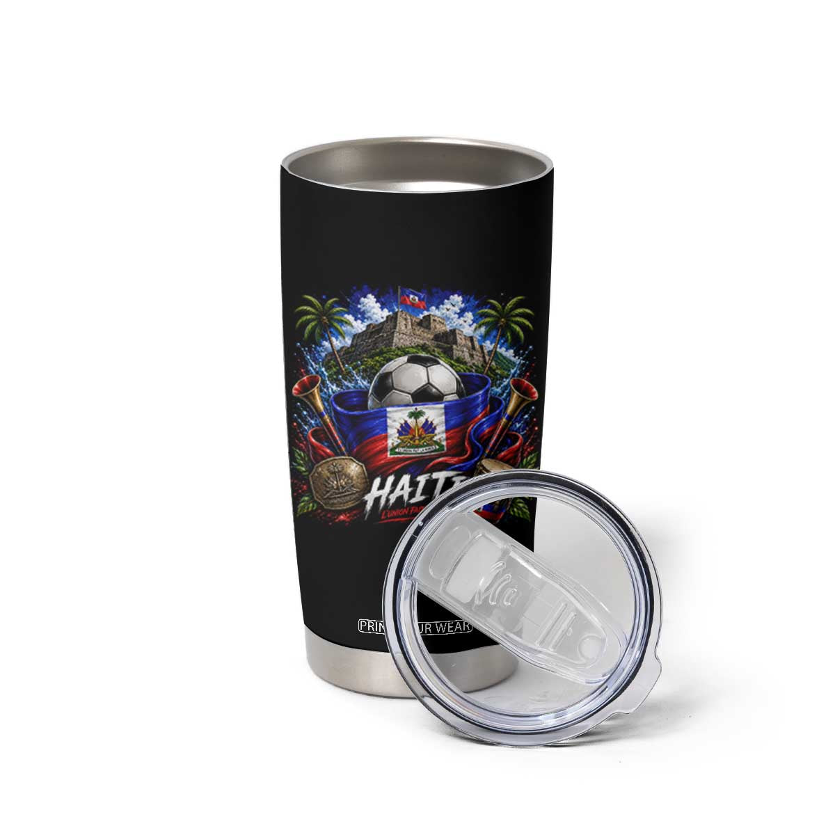 Haiti Soccer 2026 Tumbler Cup Haitian Flag Caribbean Football Fan