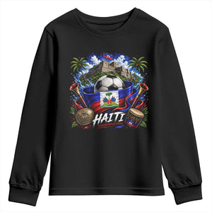Haiti Soccer 2026 Youth Sweatshirt Haitian Flag Caribbean Football Fan