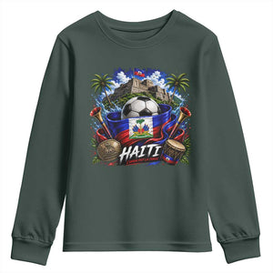 Haiti Soccer 2026 Youth Sweatshirt Haitian Flag Caribbean Football Fan