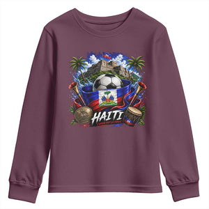 Haiti Soccer 2026 Youth Sweatshirt Haitian Flag Caribbean Football Fan