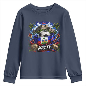 Haiti Soccer 2026 Youth Sweatshirt Haitian Flag Caribbean Football Fan