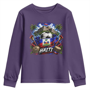 Haiti Soccer 2026 Youth Sweatshirt Haitian Flag Caribbean Football Fan