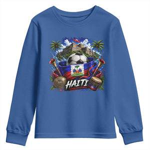 Haiti Soccer 2026 Youth Sweatshirt Haitian Flag Caribbean Football Fan