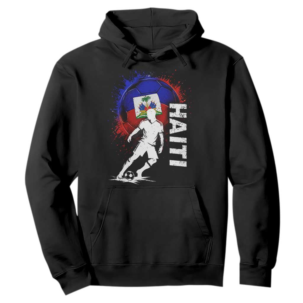 Haiti Soccer Hoodie Retro Vintage Watercolors Sport Haitian Flag Football Fan TS10 Black Print Your Wear