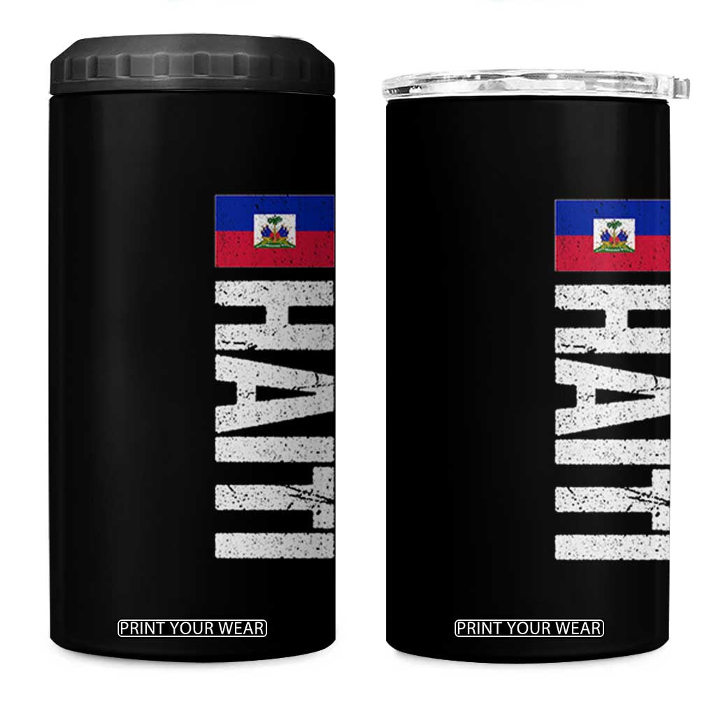 Vintage Haitian Flag 4 in 1 Can Cooler Tumbler Proud Haitienne Haiti Independence 1804
