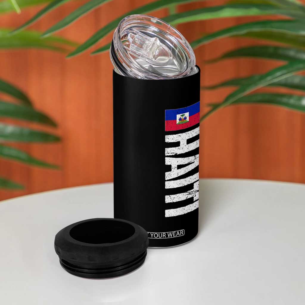 Vintage Haitian Flag 4 in 1 Can Cooler Tumbler Proud Haitienne Haiti Independence 1804