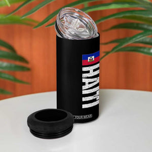 Vintage Haitian Flag 4 in 1 Can Cooler Tumbler Proud Haitienne Haiti Independence 1804