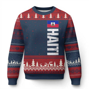 Vintage Haitian Flag Ugly Christmas Sweater Proud Haitienne Haiti Independence 1804