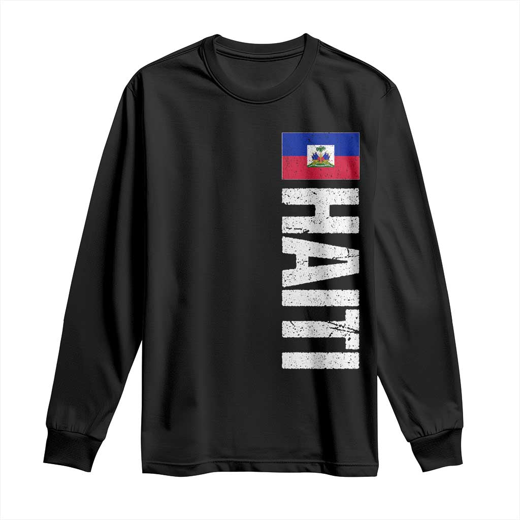 Vintage Haitian Flag Long Sleeve Shirt Proud Haitienne Haiti Independence 1804 TS10 Black Print Your Wear