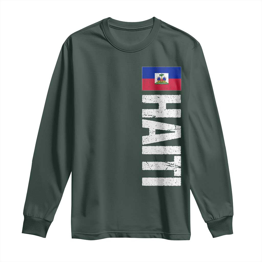 Vintage Haitian Flag Long Sleeve Shirt Proud Haitienne Haiti Independence 1804