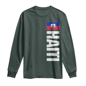 Vintage Haitian Flag Long Sleeve Shirt Proud Haitienne Haiti Independence 1804
