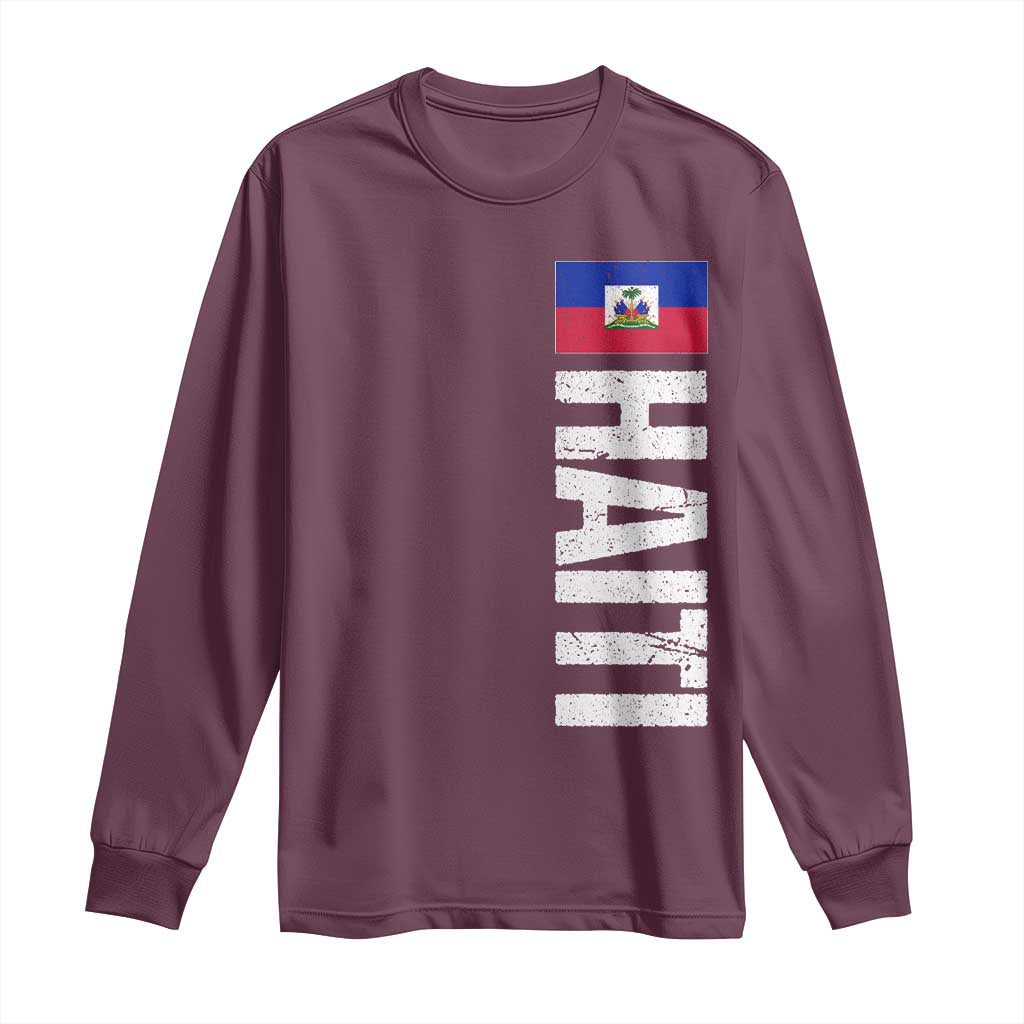 Vintage Haitian Flag Long Sleeve Shirt Proud Haitienne Haiti Independence 1804