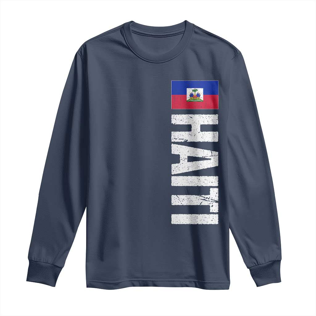 Vintage Haitian Flag Long Sleeve Shirt Proud Haitienne Haiti Independence 1804