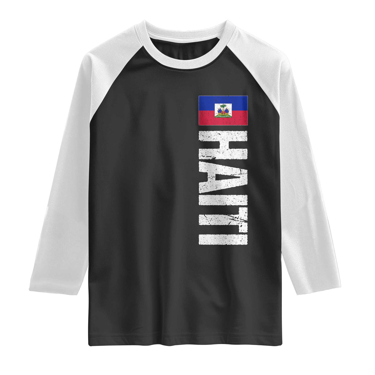 Vintage Haitian Flag Raglan Shirt Proud Haitienne Haiti Independence 1804