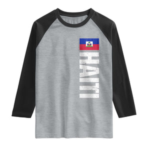 Vintage Haitian Flag Raglan Shirt Proud Haitienne Haiti Independence 1804