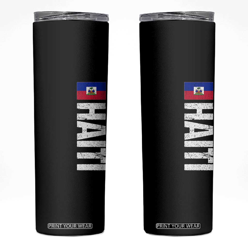 Vintage Haitian Flag Skinny Tumbler Proud Haitienne Haiti Independence 1804 TS10 Black Print Your Wear