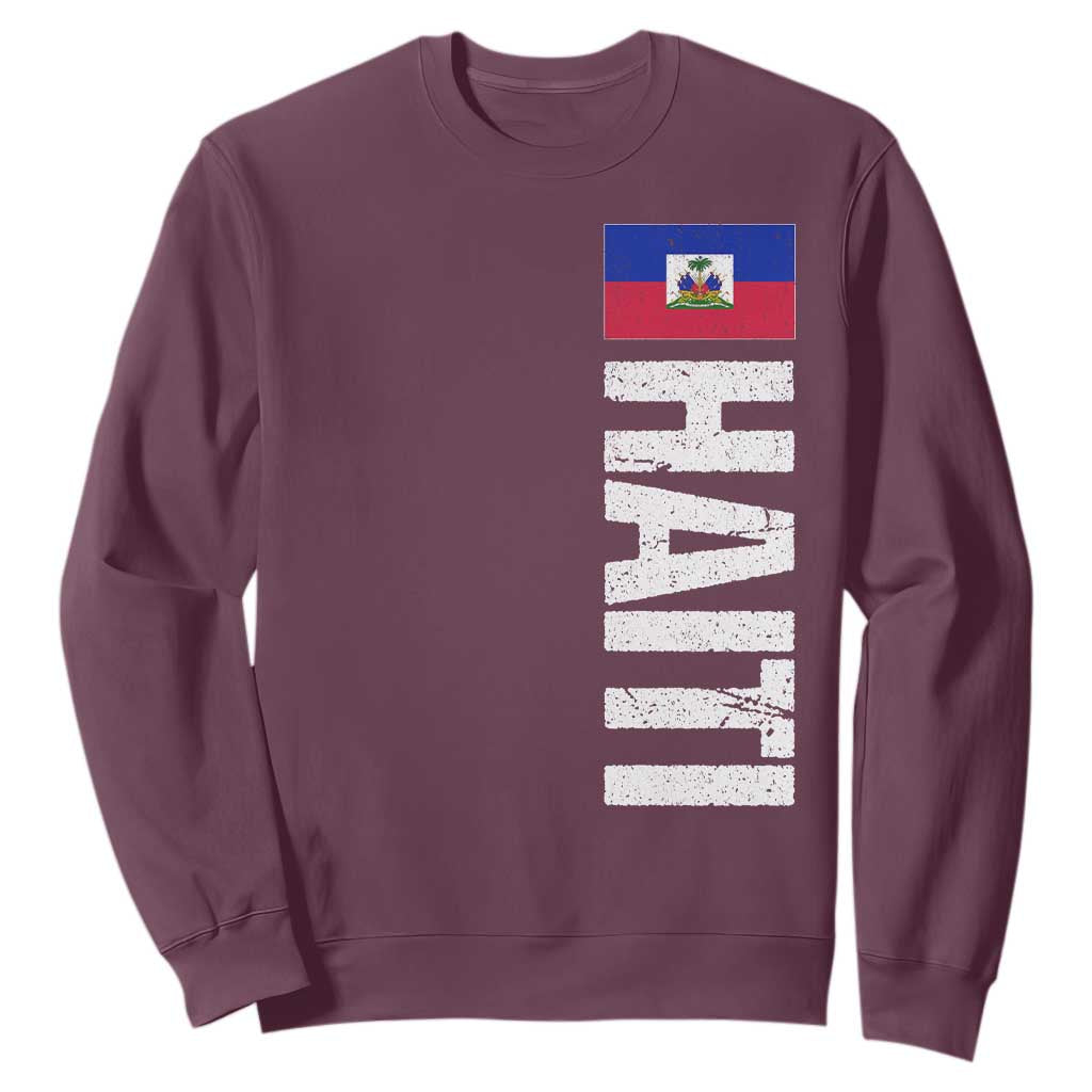 Vintage Haitian Flag Sweatshirt Proud Haitienne Haiti Independence 1804