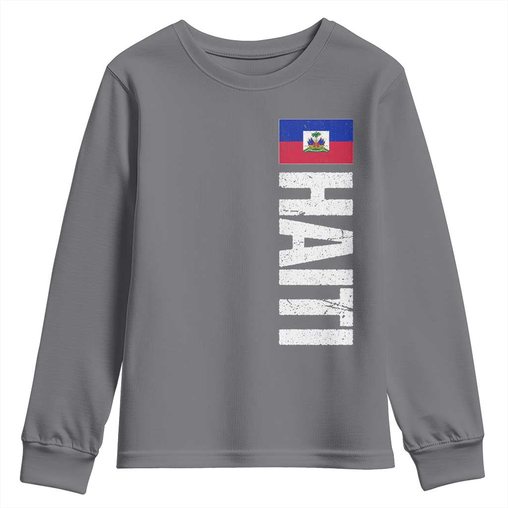 Vintage Haitian Flag Youth Sweatshirt Proud Haitienne Haiti Independence 1804