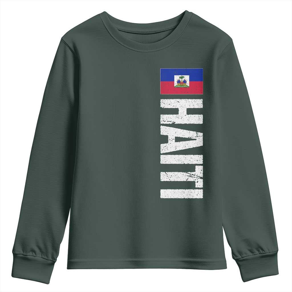 Vintage Haitian Flag Youth Sweatshirt Proud Haitienne Haiti Independence 1804