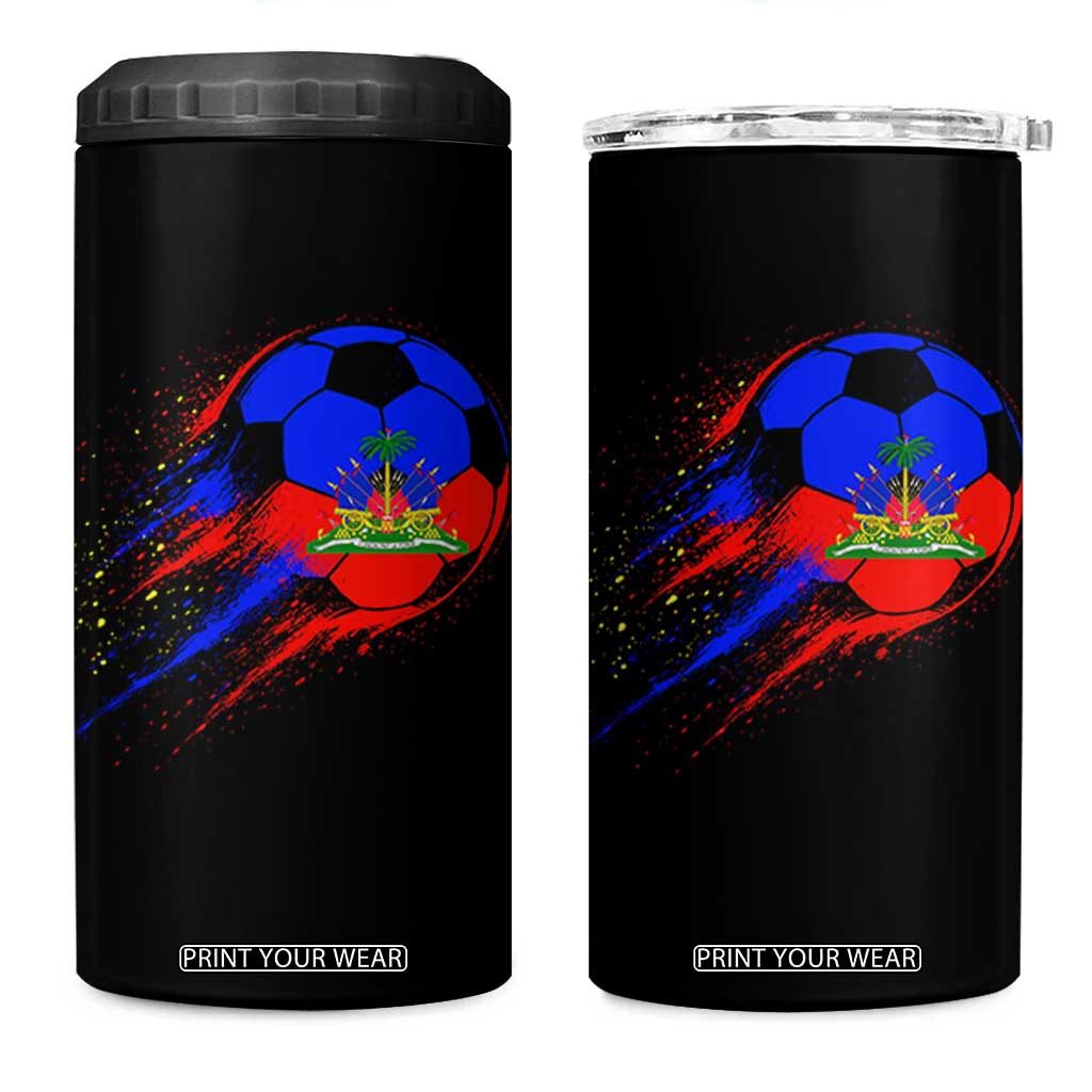 Haiti Soccer Ball 4 in 1 Can Cooler Tumbler Retro Vintage Watercolors Sport Haitian Flag Ayiti Pride TS10 One Size: 16 oz Black Print Your Wear