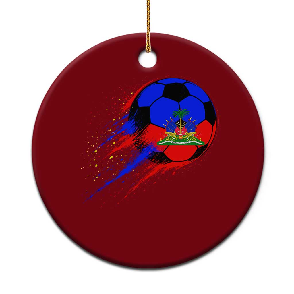 Haiti Soccer Ball Ceramic Ornament Retro Vintage Watercolors Sport Haitian Flag Ayiti Pride TS10 1pc Red Print Your Wear