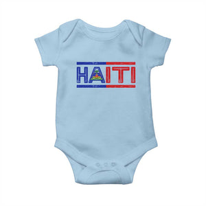 Haiti Flag Baby Onesie Vintage Haitian Pride Ayiti Roots
