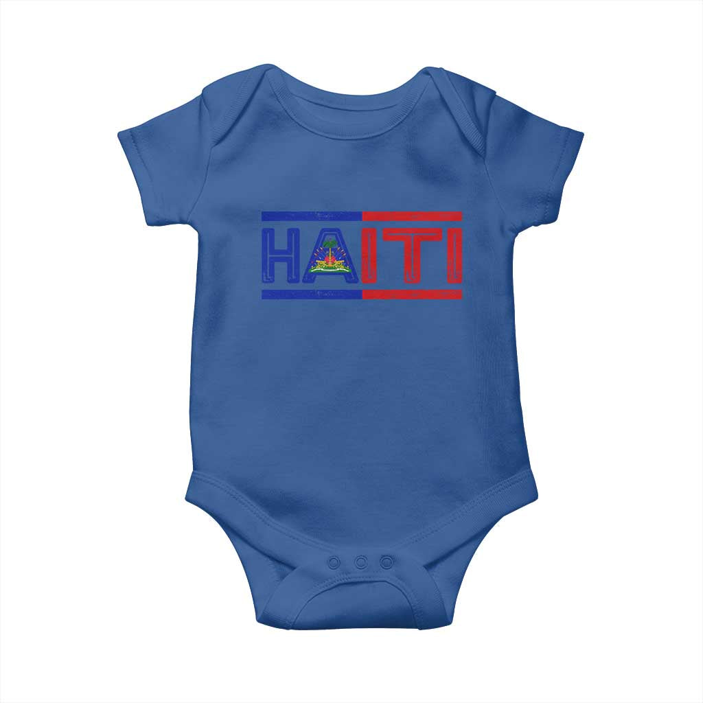 Haiti Flag Baby Onesie Vintage Haitian Pride Ayiti Roots