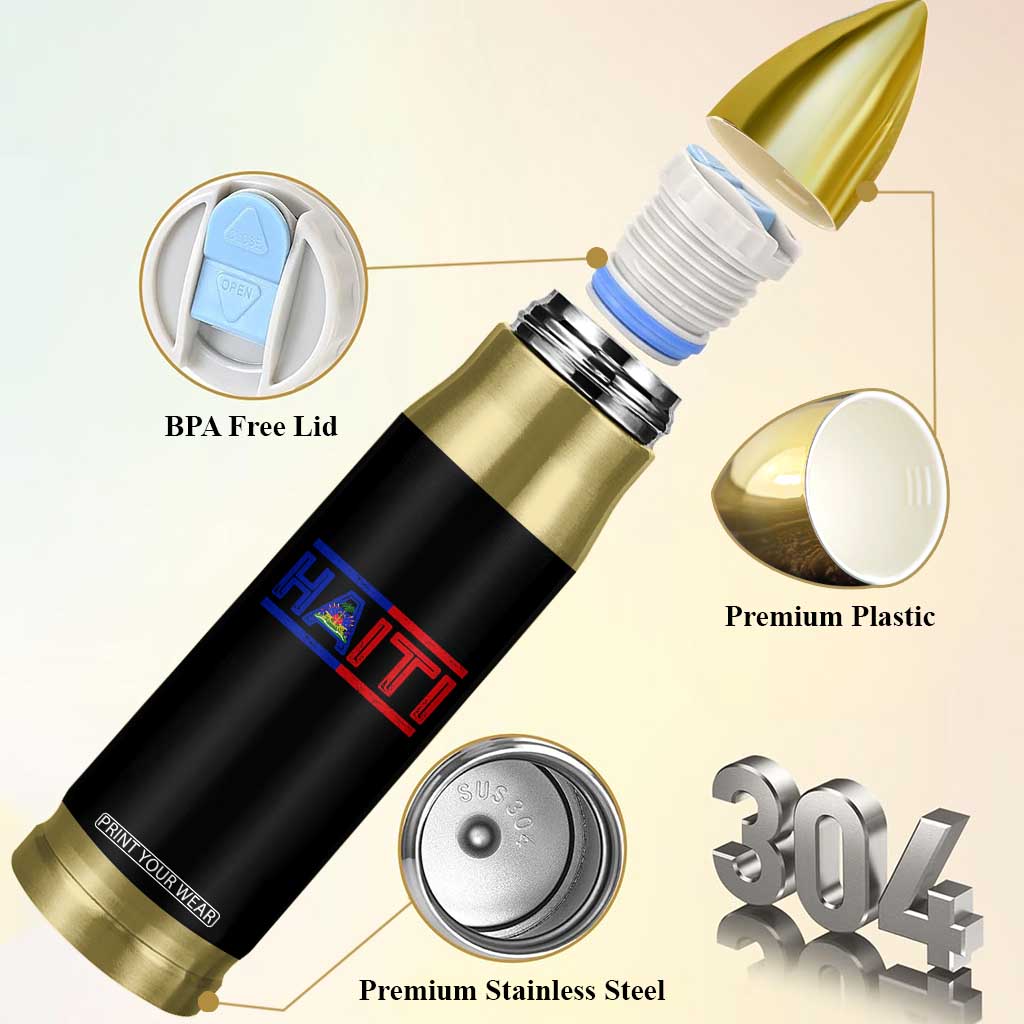 Haiti Flag Bullet Tumbler Vintage Haitian Pride Ayiti Roots
