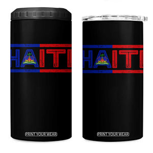 Haiti Flag 4 in 1 Can Cooler Tumbler Vintage Haitian Pride Ayiti Roots